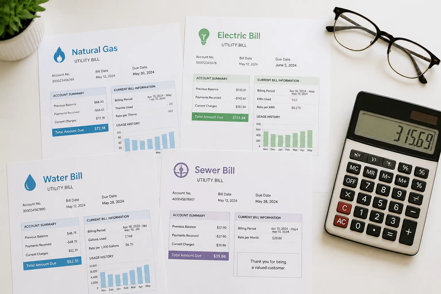 Categorizing Monthly Bills